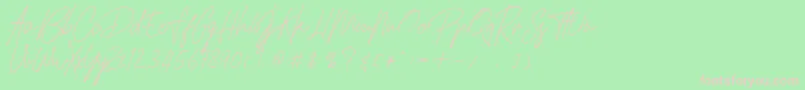 Fonte HamilltonDemo – fontes rosa em um fundo verde