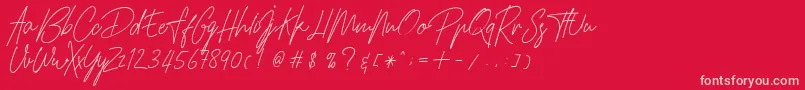 HamilltonDemo-Schriftart – Rosa Schriften auf rotem Hintergrund