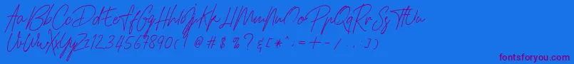 HamilltonDemo Font – Purple Fonts on Blue Background