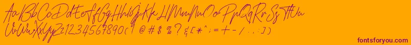 HamilltonDemo Font – Purple Fonts on Orange Background