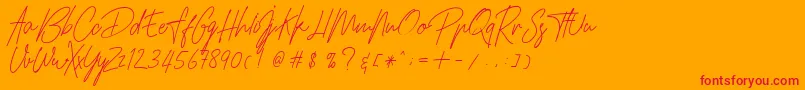 フォントHamilltonDemo – オレンジの背景に赤い文字