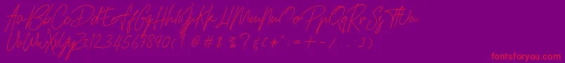 フォントHamilltonDemo – 紫の背景に赤い文字