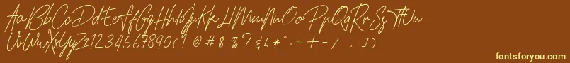 HamilltonDemo Font – Yellow Fonts on Brown Background