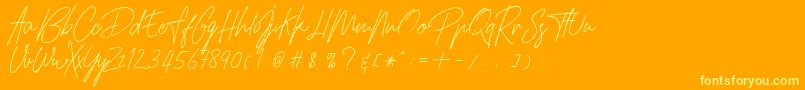 HamilltonDemo Font – Yellow Fonts on Orange Background
