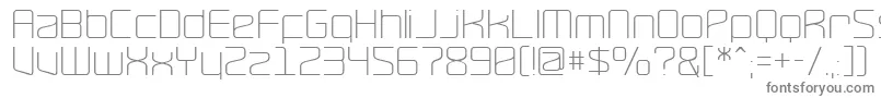 RavepartyThin-fontti – harmaat kirjasimet valkoisella taustalla