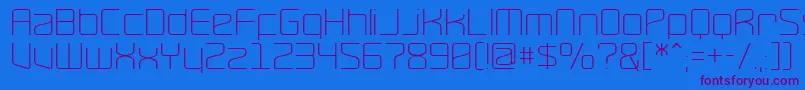 Więcej informacji o czcionce RavepartyThin Czcionka RavepartyThin – fioletowe czcionki na niebieskim tle