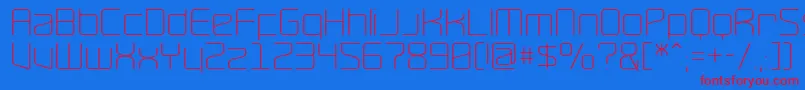 RavepartyThin Font – Red Fonts on Blue Background