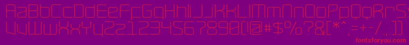 RavepartyThin Font – Red Fonts on Purple Background