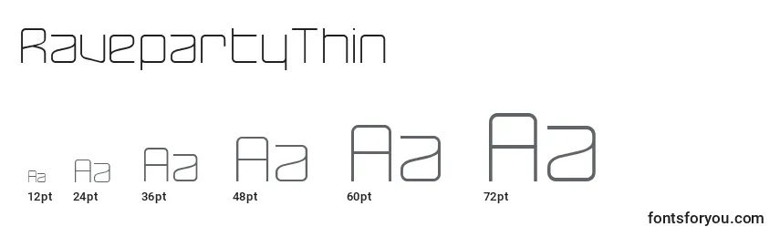 RavepartyThin Font Sizes
