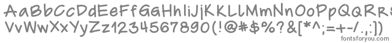 フォントCarohand – 白い背景に灰色の文字