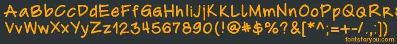 フォントCarohand – 黒い背景にオレンジの文字