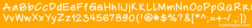 Carohand Font – White Fonts on Orange Background