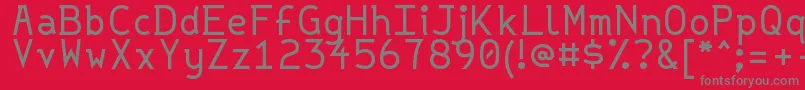 Strvar-Schriftart – Graue Schriften auf rotem Hintergrund