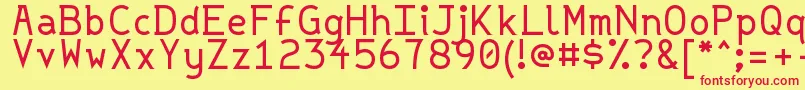 Strvar-Schriftart – Rote Schriften auf gelbem Hintergrund