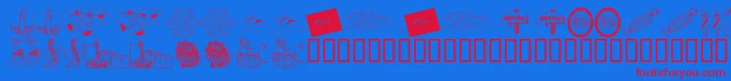 KrChristmas2002Dings4 Font – Red Fonts on Blue Background