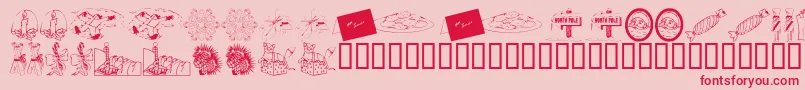 KrChristmas2002Dings4 Font – Red Fonts on Pink Background
