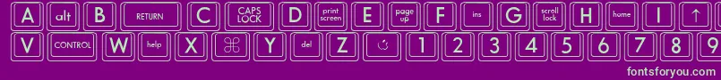 Czcionka Kcaps – zielone czcionki na fioletowym tle