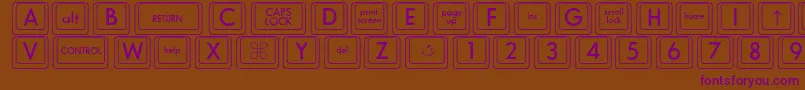 Kcaps Font – Purple Fonts on Brown Background