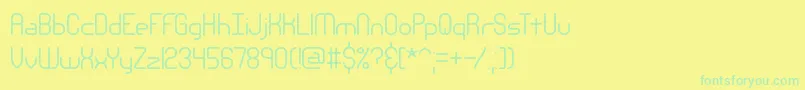 フォントNanosecondThinBrk – 黄色い背景に緑の文字