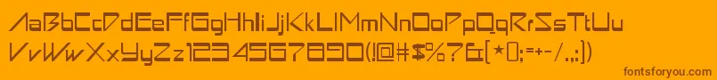 AstronboyRegular-Schriftart – Braune Schriften auf orangefarbenem Hintergrund