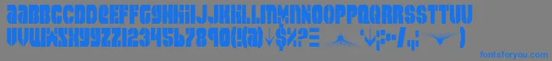 Spacec5c2-Schriftart – Blaue Schriften auf grauem Hintergrund