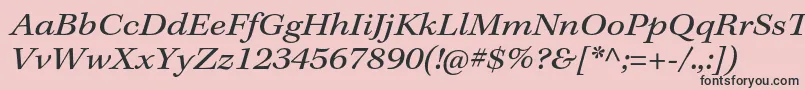 Fonte KeplerstdExtit – fontes pretas em um fundo rosa