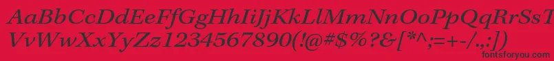 KeplerstdExtit-fontti – mustat fontit punaisella taustalla