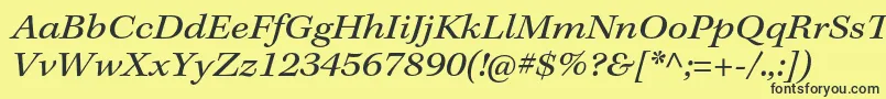 KeplerstdExtit-fontti – mustat fontit keltaisella taustalla