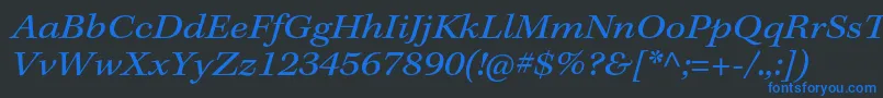 KeplerstdExtit Font – Blue Fonts on Black Background