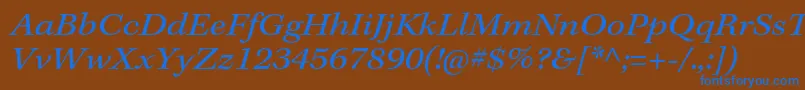 Czcionka KeplerstdExtit – niebieskie czcionki na brązowym tle