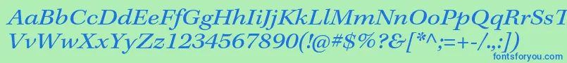Шрифт KeplerstdExtit – синие шрифты на зелёном фоне