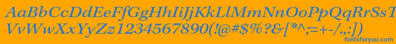 KeplerstdExtit-fontti – siniset fontit oranssilla taustalla