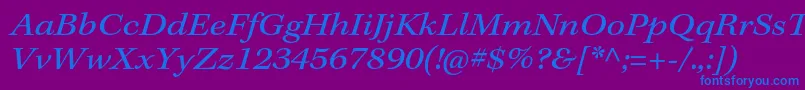 Fonte KeplerstdExtit – fontes azuis em um fundo violeta