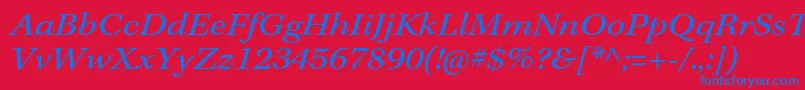 フォントKeplerstdExtit – 赤い背景に青い文字