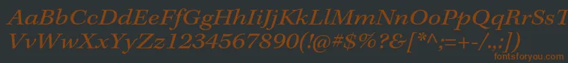 KeplerstdExtit-fontti – ruskeat fontit mustalla taustalla