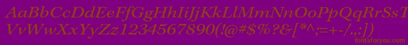 KeplerstdExtit-Schriftart – Braune Schriften auf violettem Hintergrund