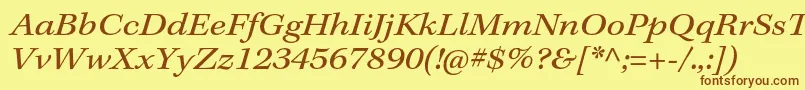 KeplerstdExtit-fontti – ruskeat fontit keltaisella taustalla