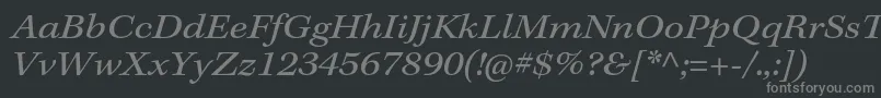 フォントKeplerstdExtit – 黒い背景に灰色の文字