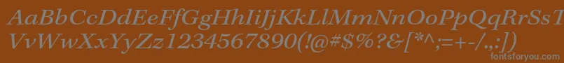 フォントKeplerstdExtit – 茶色の背景に灰色の文字