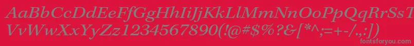 KeplerstdExtit-Schriftart – Graue Schriften auf rotem Hintergrund