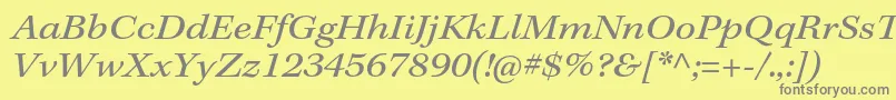 KeplerstdExtit-fontti – harmaat kirjasimet keltaisella taustalla