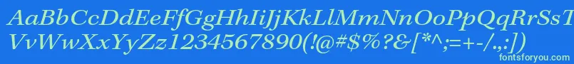 KeplerstdExtit Font – Green Fonts on Blue Background