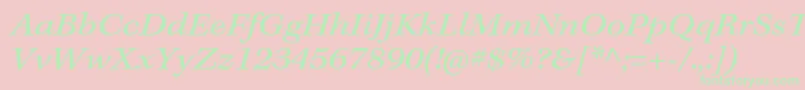 KeplerstdExtit-fontti – vihreät fontit vaaleanpunaisella taustalla