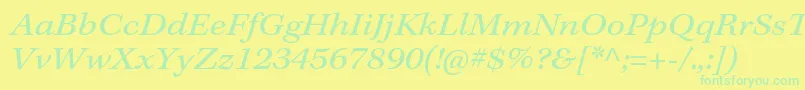 フォントKeplerstdExtit – 黄色い背景に緑の文字