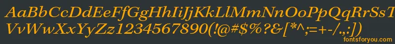 フォントKeplerstdExtit – 黒い背景にオレンジの文字
