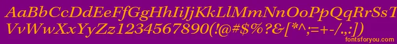 Czcionka KeplerstdExtit – pomarańczowe czcionki na fioletowym tle