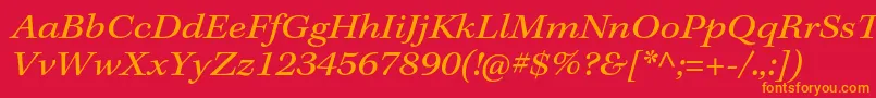 フォントKeplerstdExtit – 赤い背景にオレンジの文字