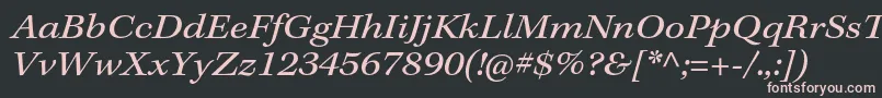 KeplerstdExtit-fontti – vaaleanpunaiset fontit mustalla taustalla