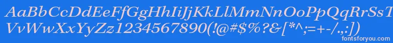 フォントKeplerstdExtit – ピンクの文字、青い背景