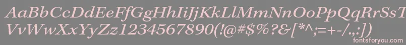 Czcionka KeplerstdExtit – różowe czcionki na szarym tle